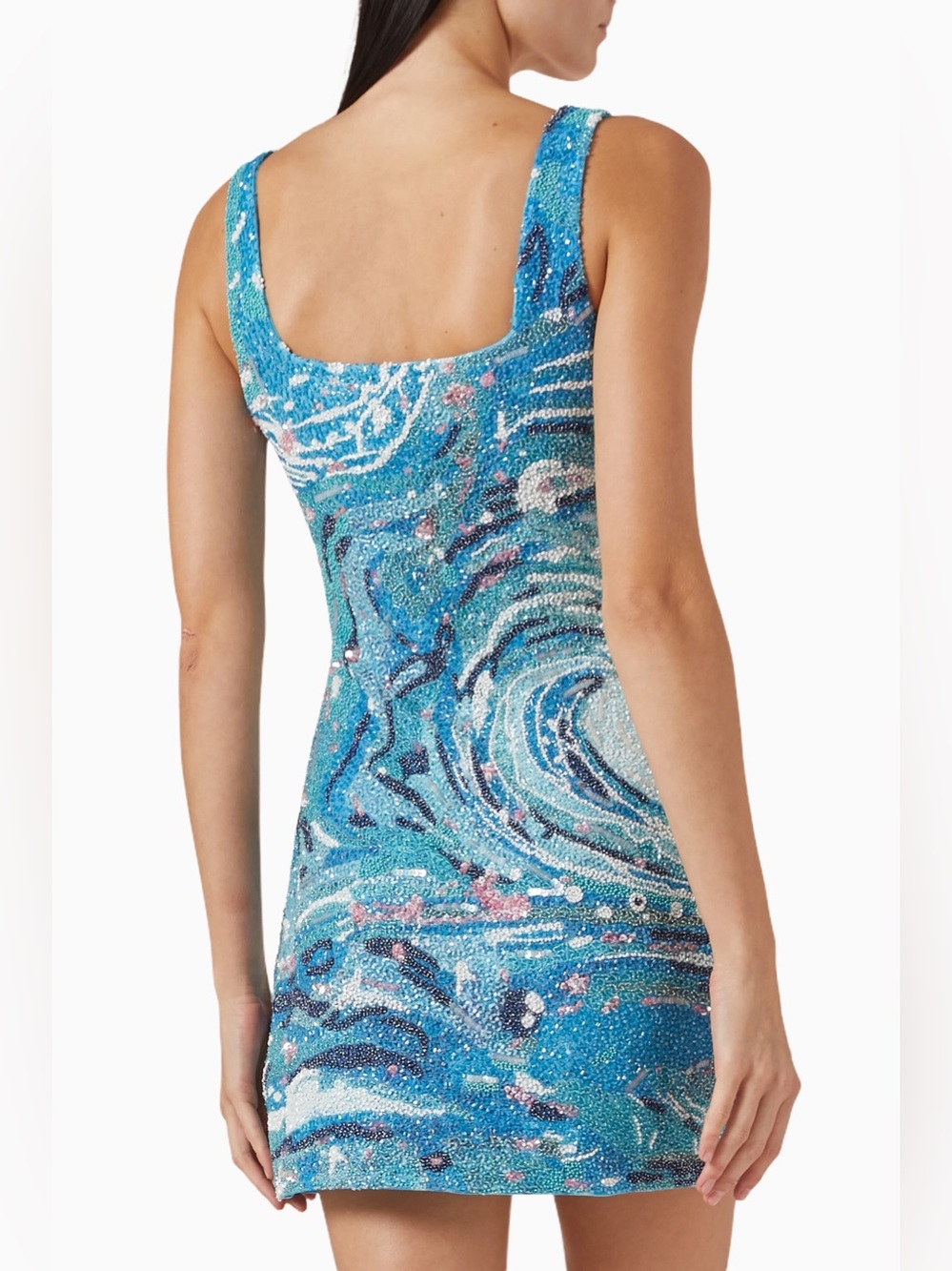 New Staud Le Sable Tidal Wave Beaded Dress - Picture 4 of 11